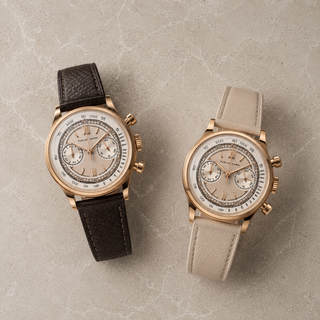 Furlan Marri Chronograph Watch Sabbia-Rosa Mechaquartz 38mm