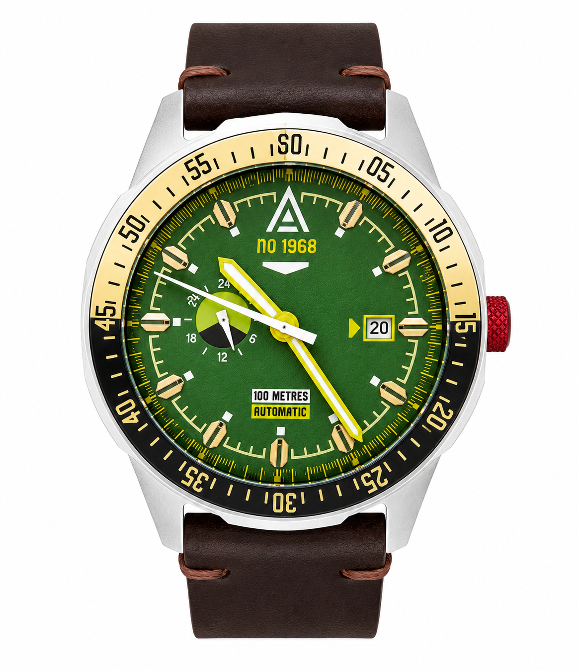 WT Author Nº 1968 GREEN – Limited Edition British Driving Watch (Japanese Miyota N. 8217 Automatic Movement)