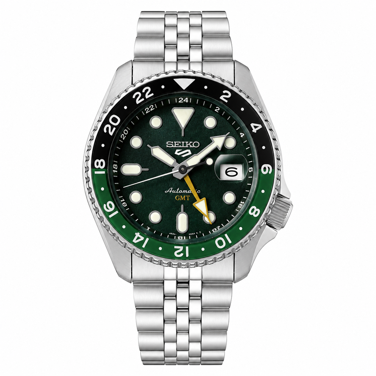 Seiko 5 Sport Automatic Watch GMT SKX Green Dial Men's Watch SSK035K1