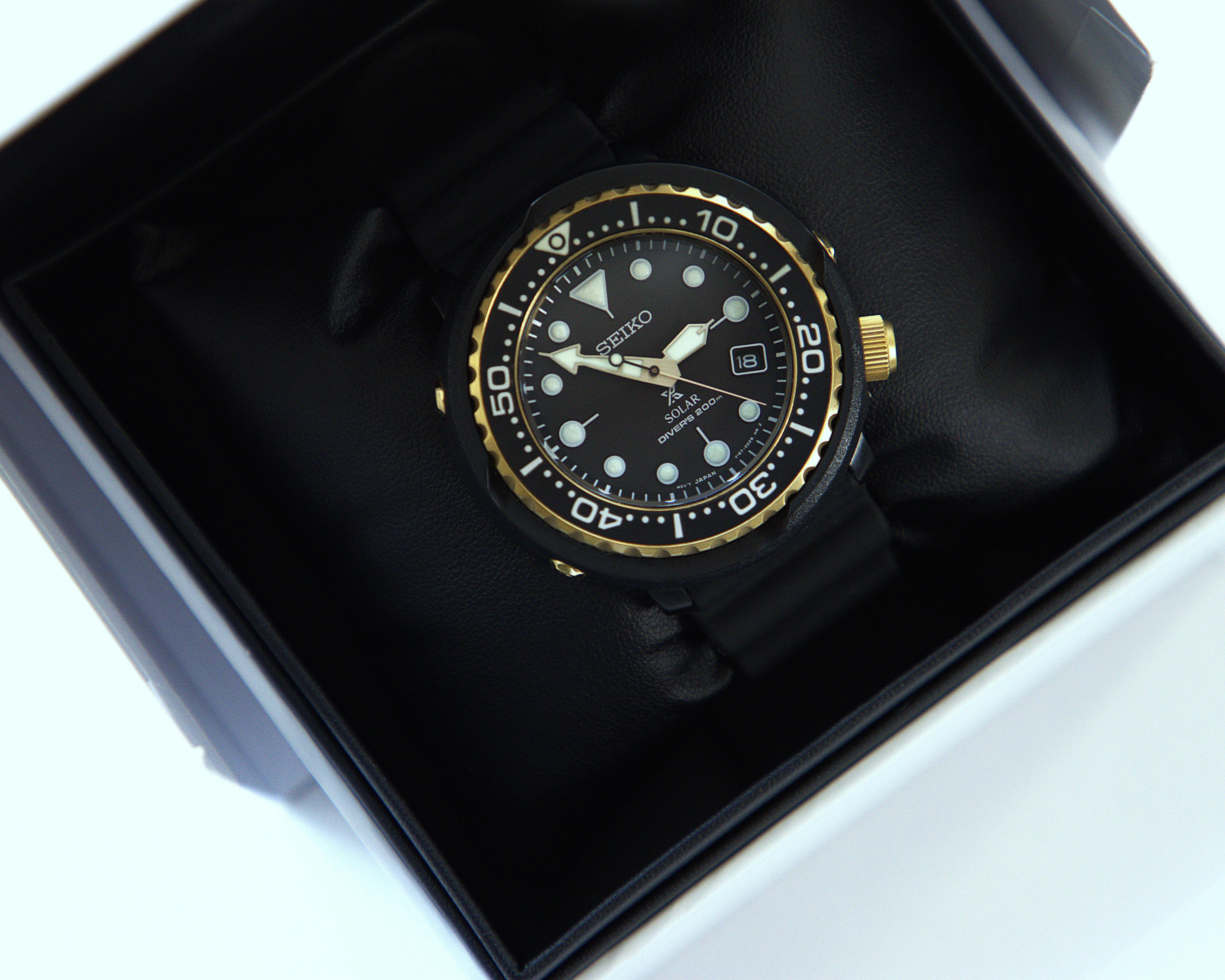 Seiko Prospex Tuna Solar Diver SNE498P1 Black Gold 200m Men's Watch