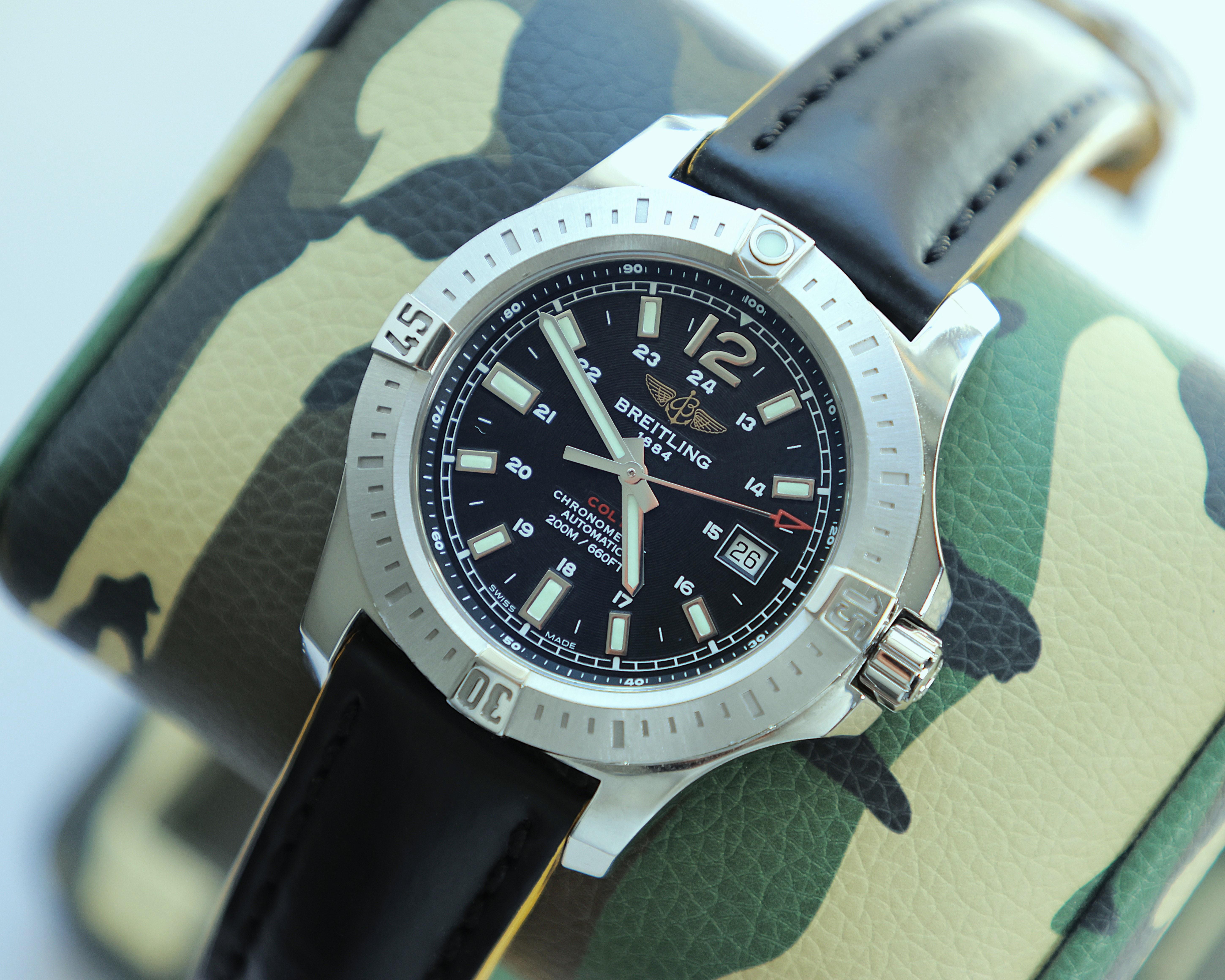 Breitling Colt Automatic 38mm A17388 Black Dial – Full Set – Serviced – COSC