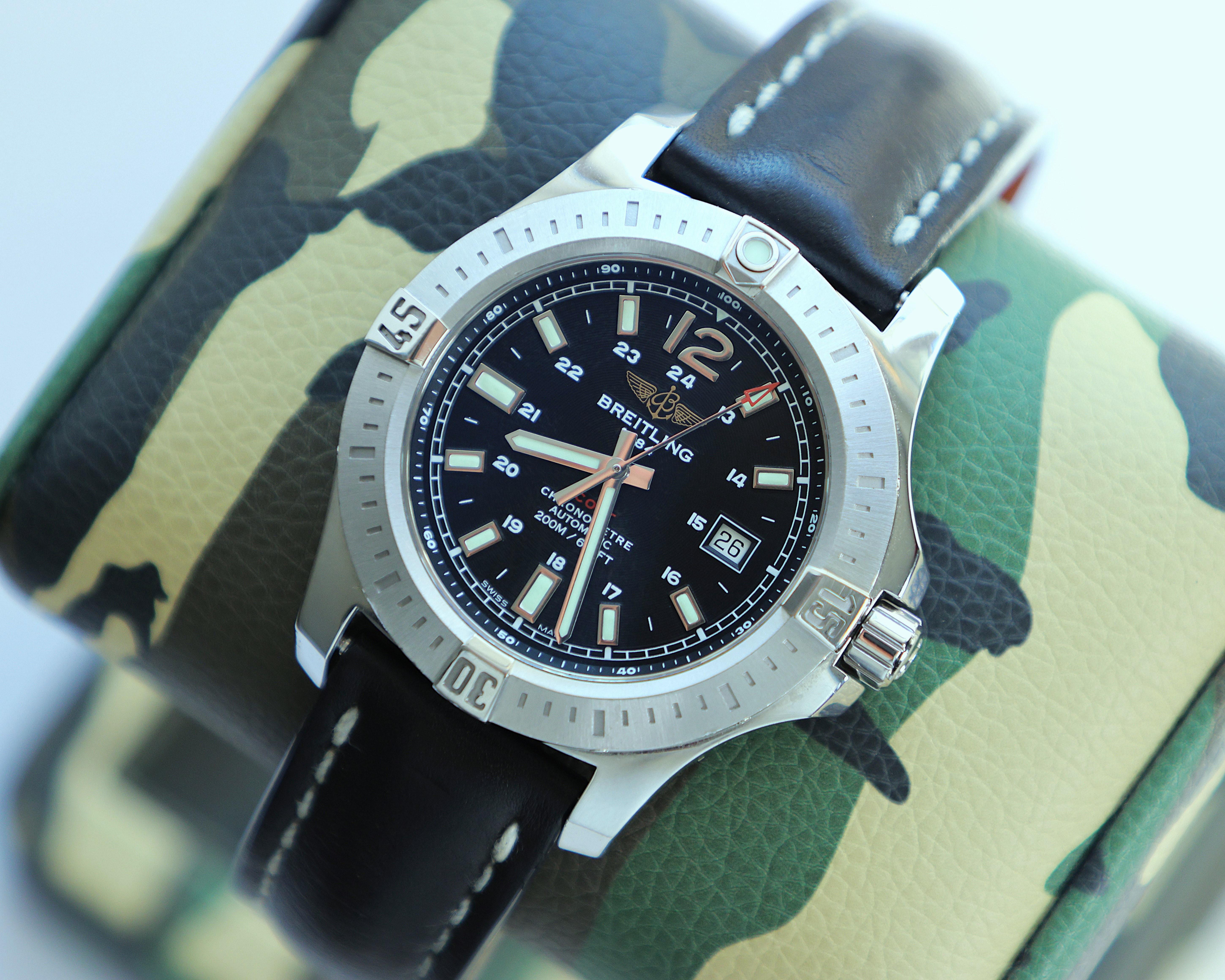 Breitling Colt Automatic 38mm A17388 Black Dial – Full Set – Serviced – COSC