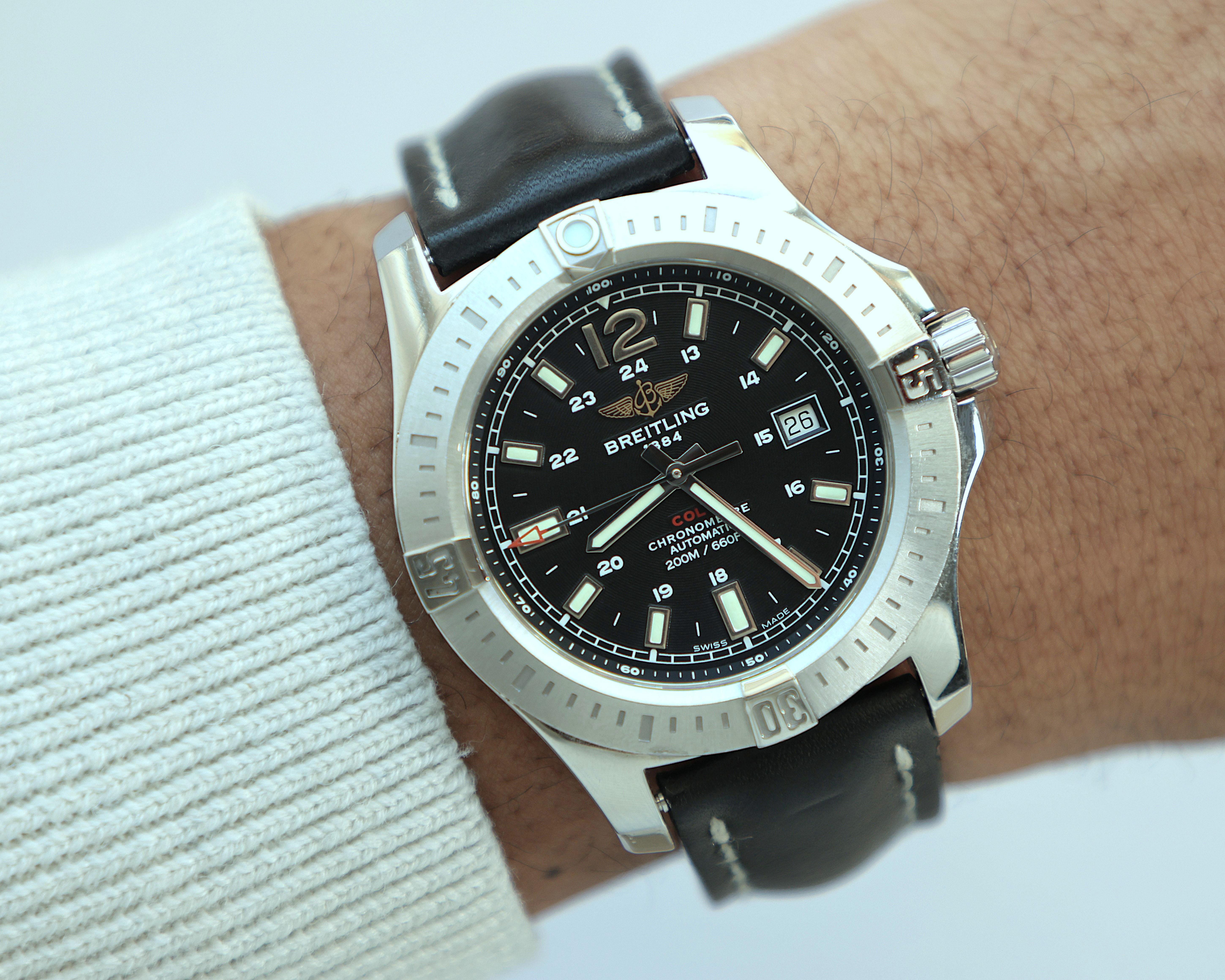 Breitling Colt Automatic 38mm A17388 Black Dial – Full Set – Serviced – COSC