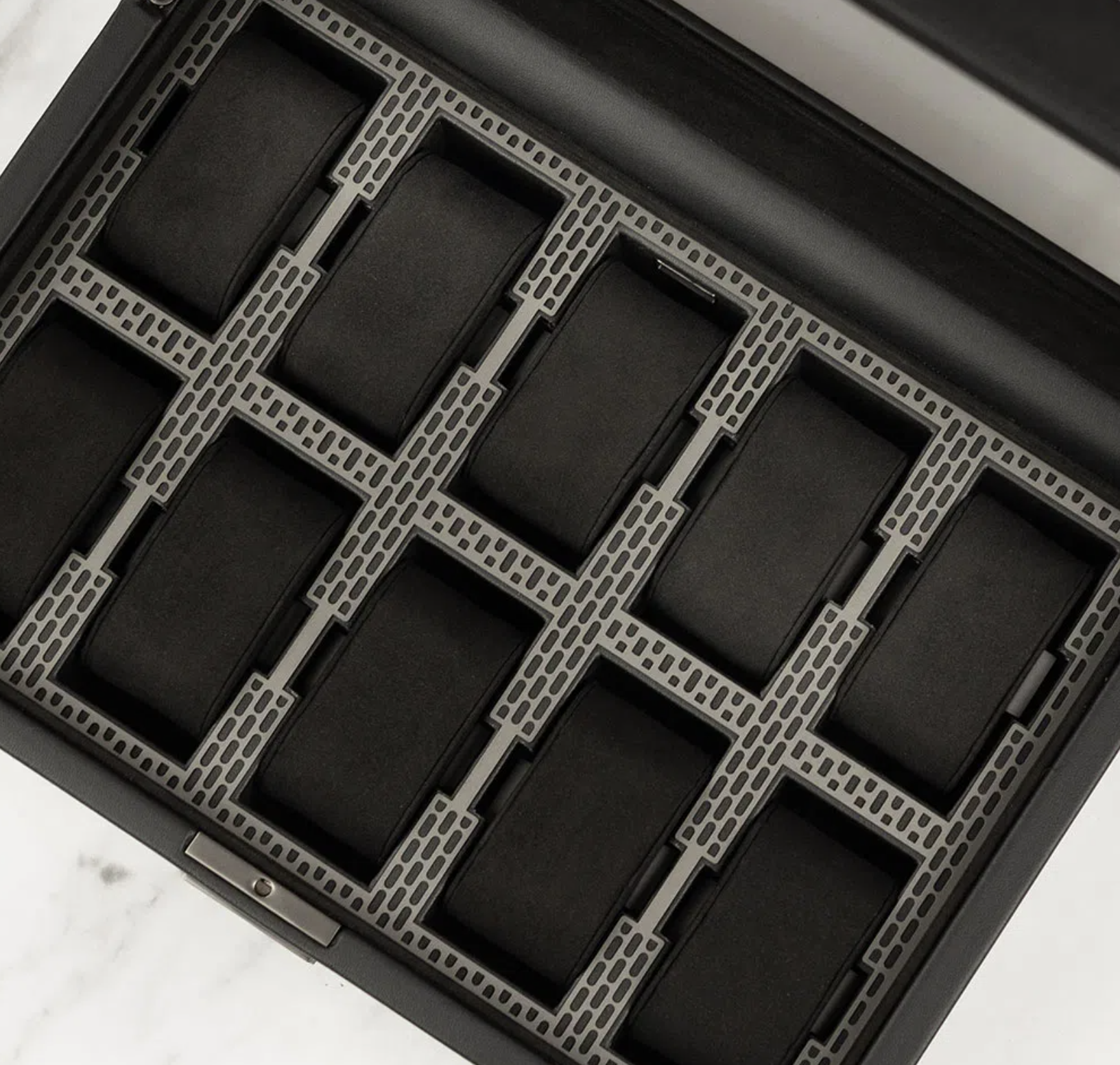 Wolf Axis 10 Piece Powder Coat Vegan Leather Watch Storage Case RRP £429