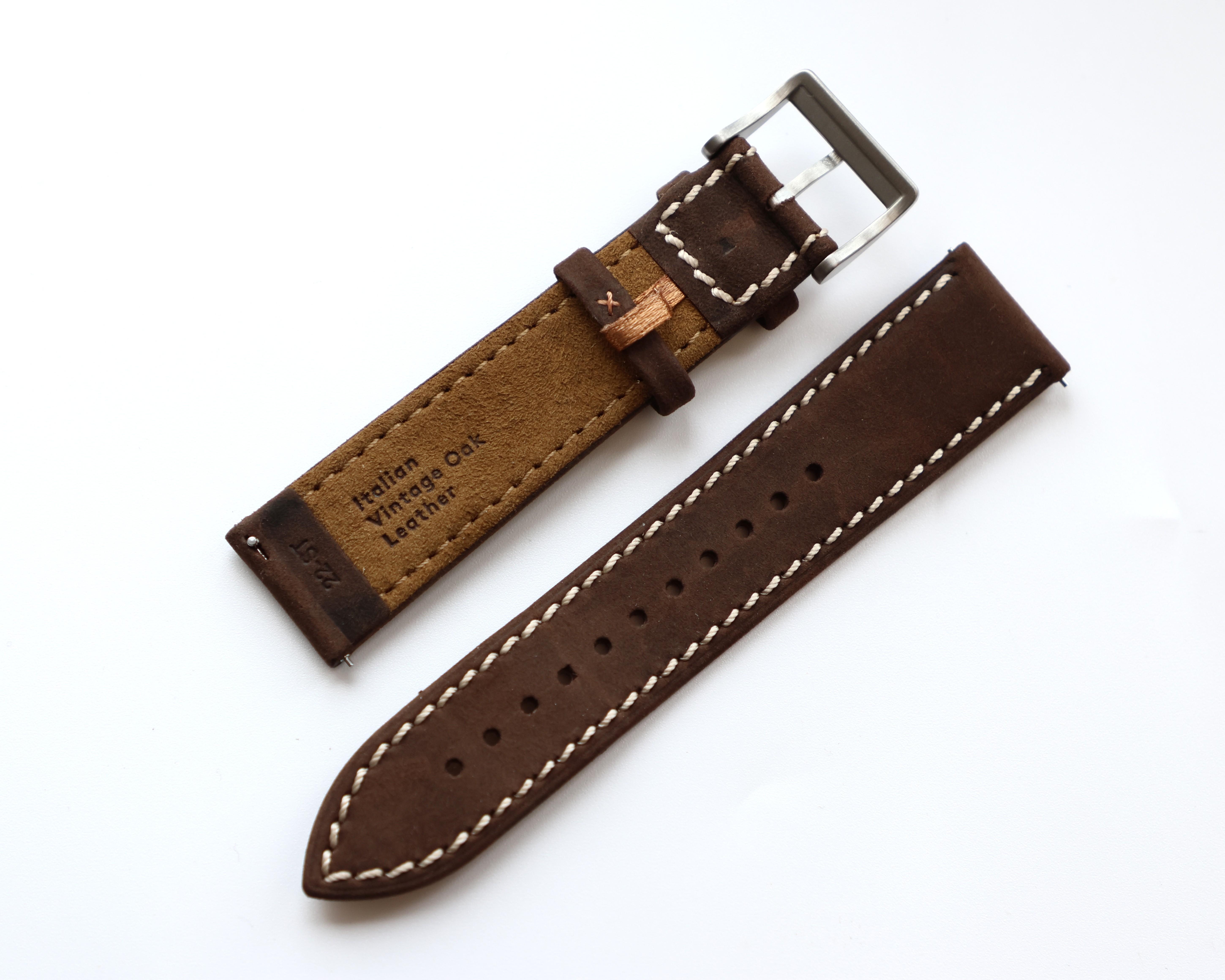 Christopher Ward Dark Brown Genuine Leather Strap 22mm