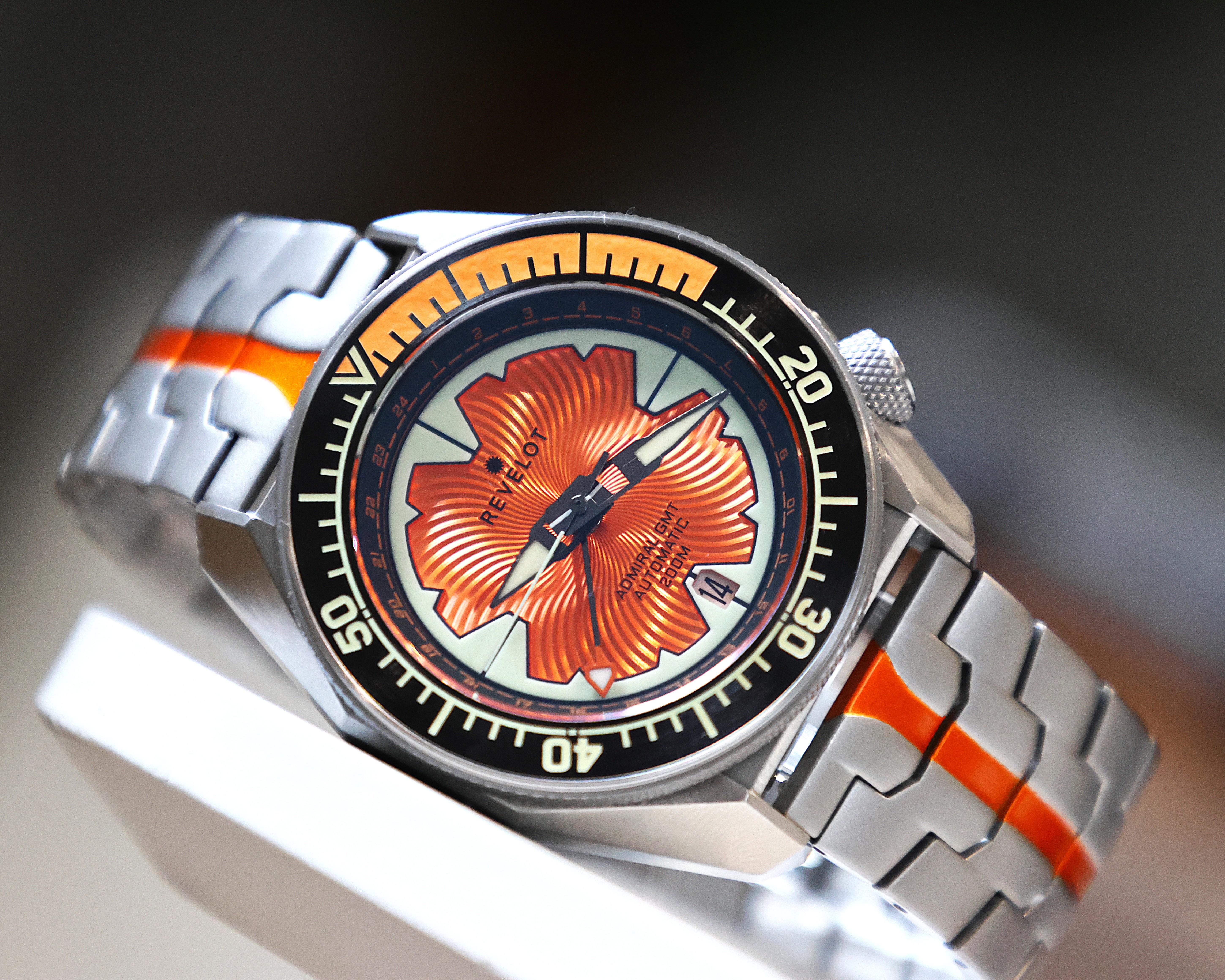 Revelot R10 Admiral GMT Molten Steel – Seiko NH34 Automatic Watch - RRP £312