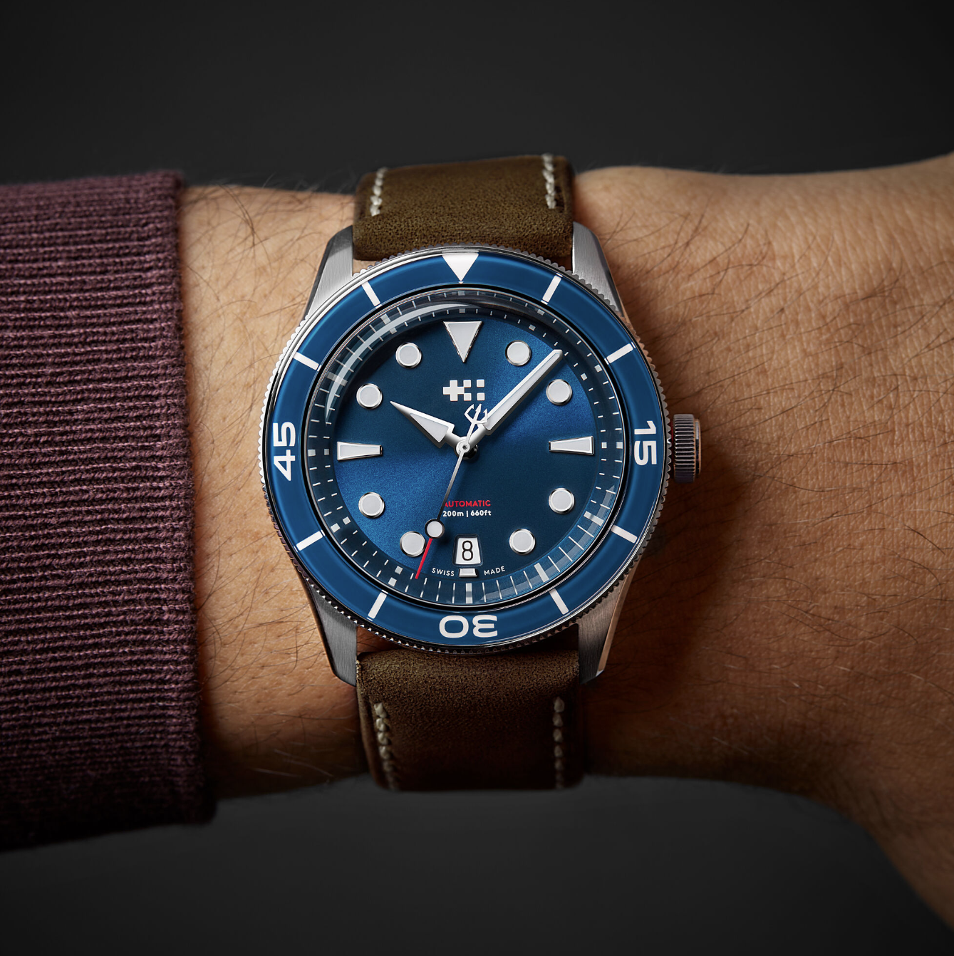 Christopher Ward Dark Brown Genuine Leather Strap 22mm