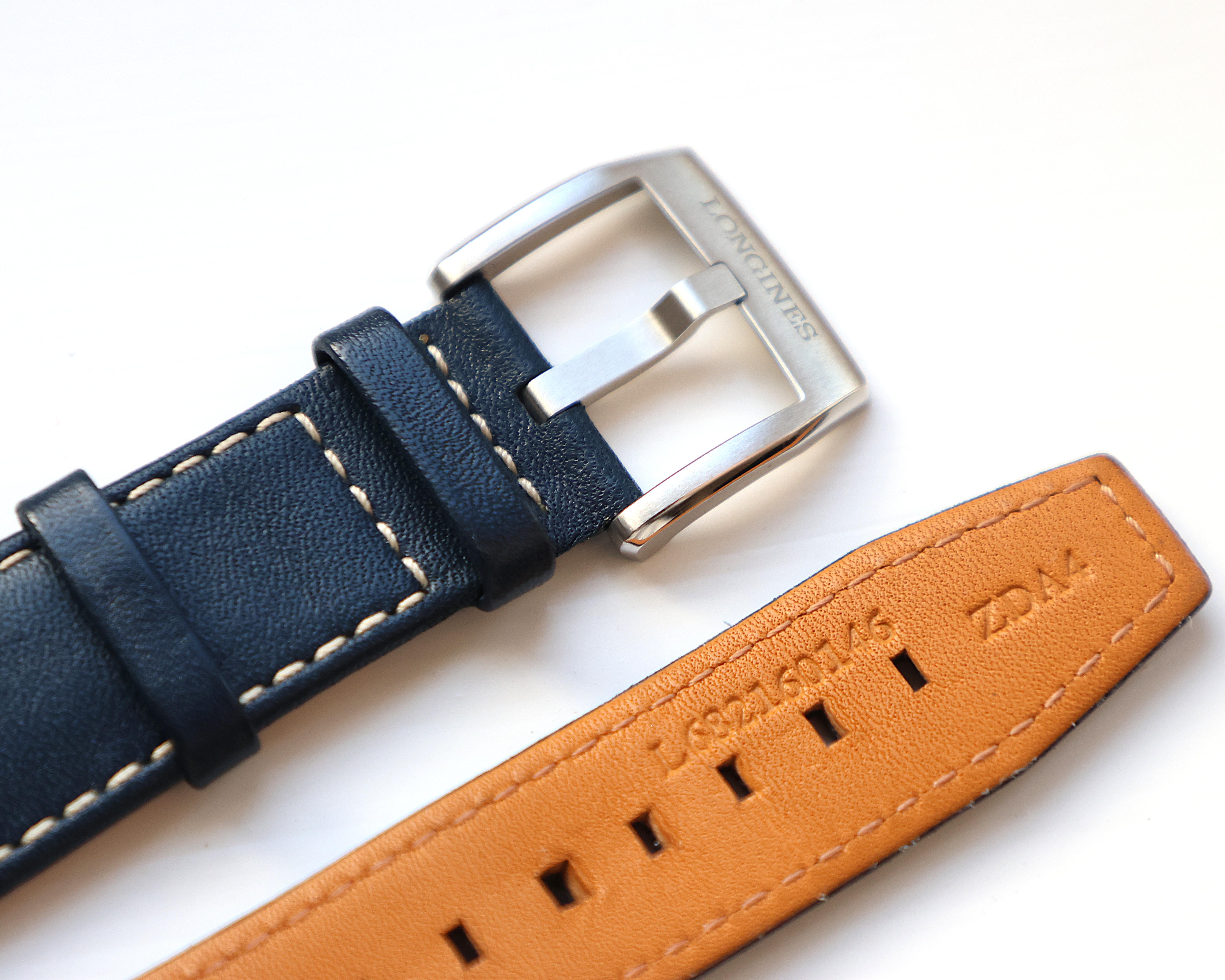 Longines Semi Matt Blue Calf Leather Strap 22mm