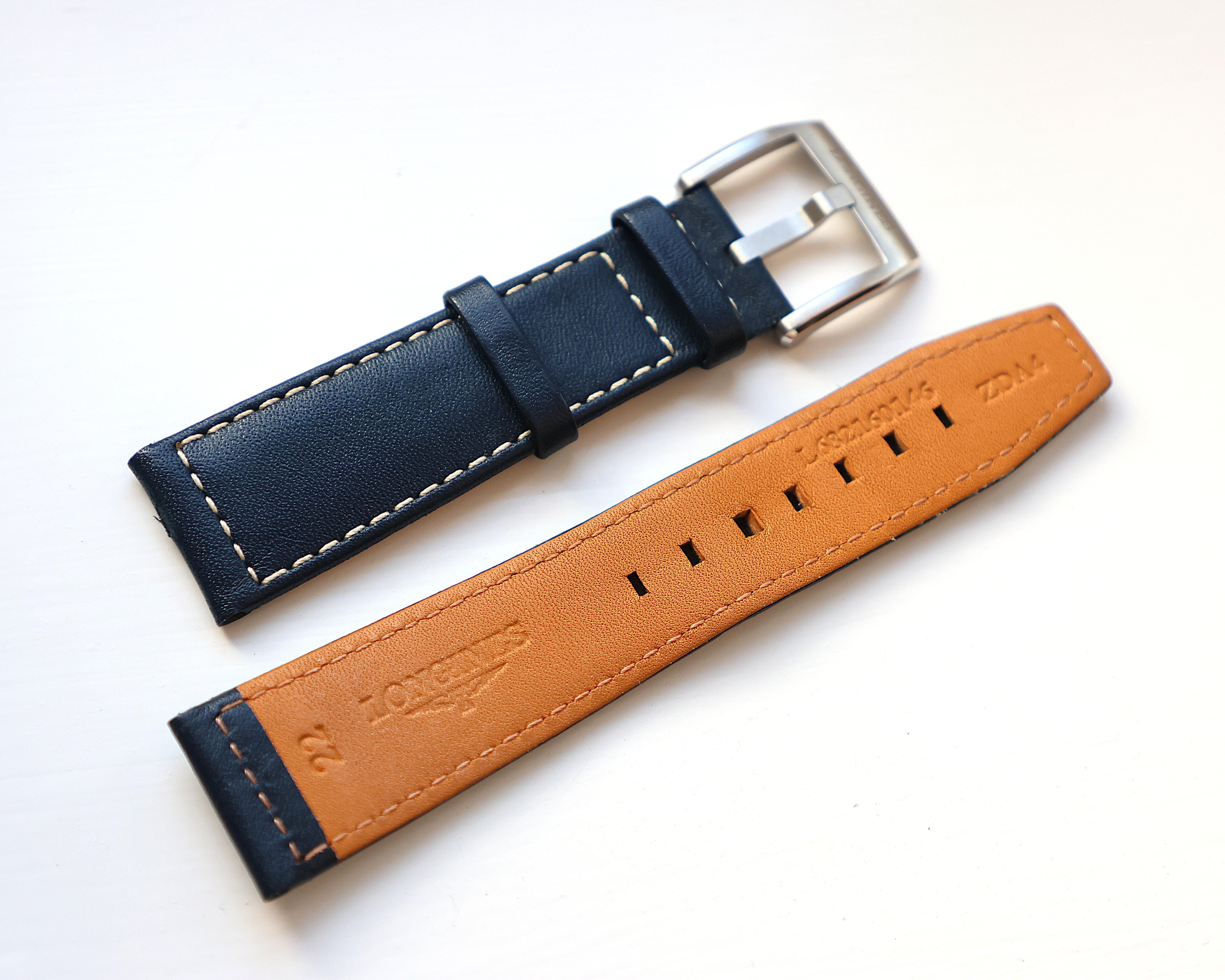 Longines Semi Matt Blue Calf Leather Strap 22mm