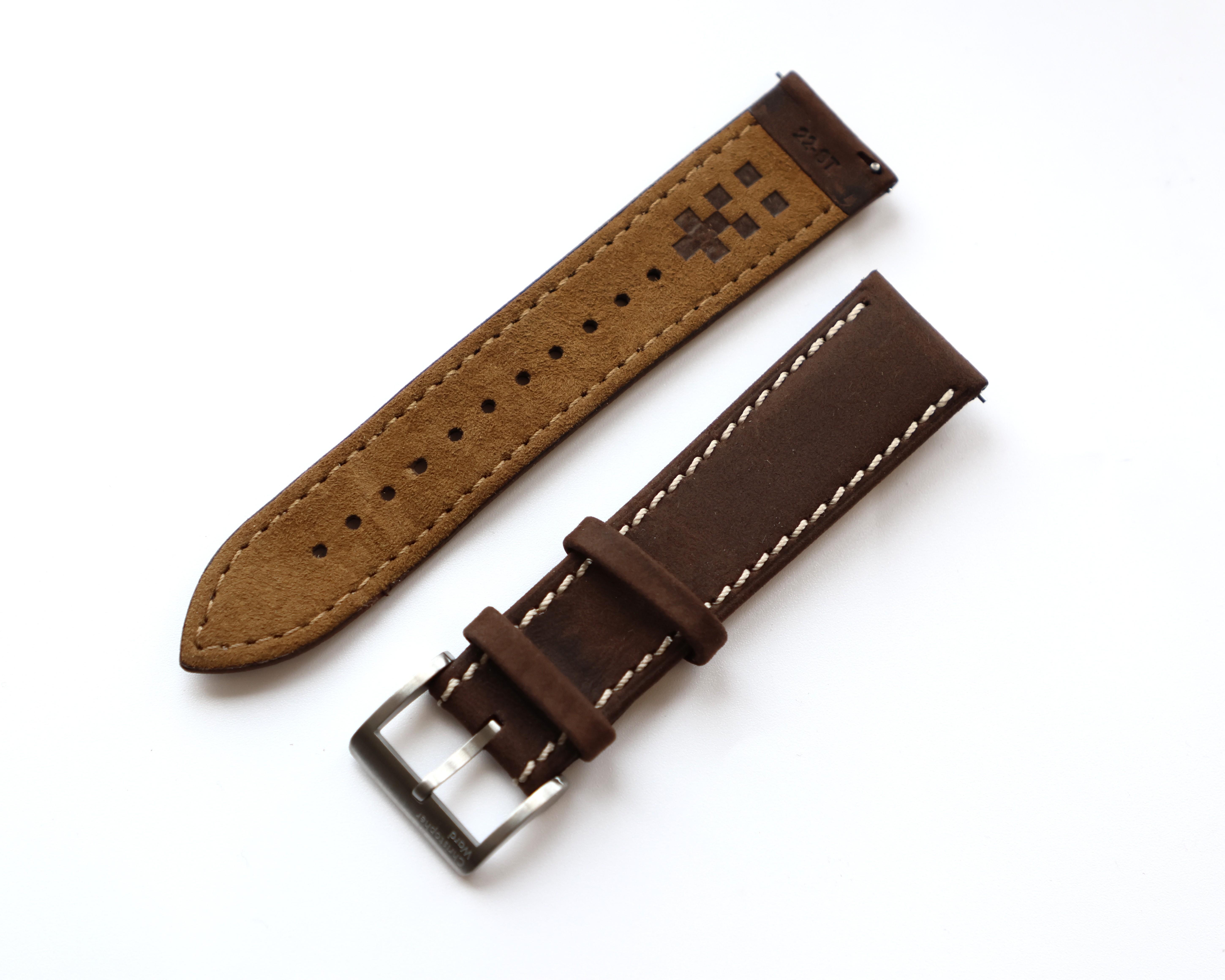 Christopher Ward Dark Brown Genuine Leather Strap 22mm