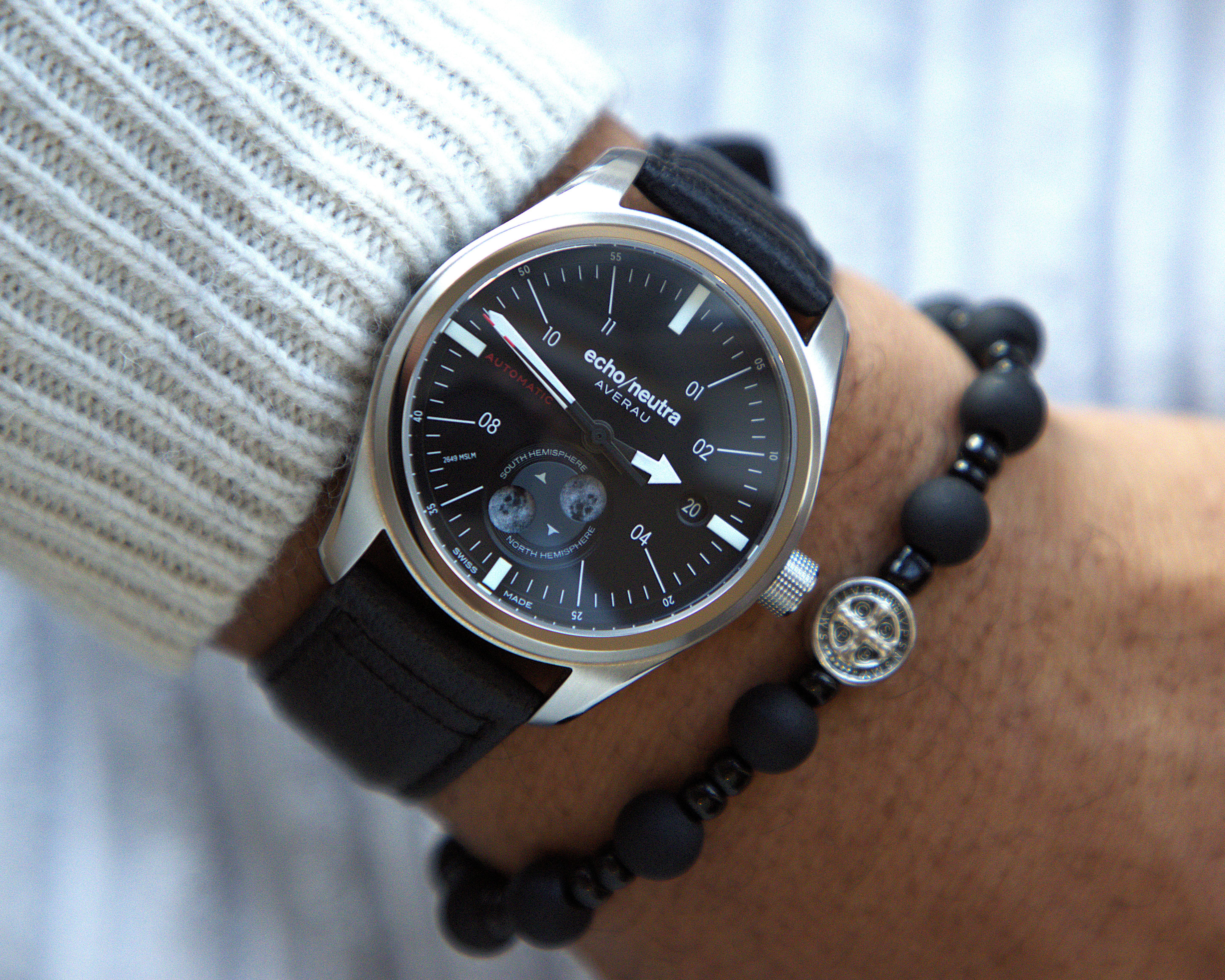 Echo Neutra Averau Moon Phase Blue 39mm Automatic Watch --