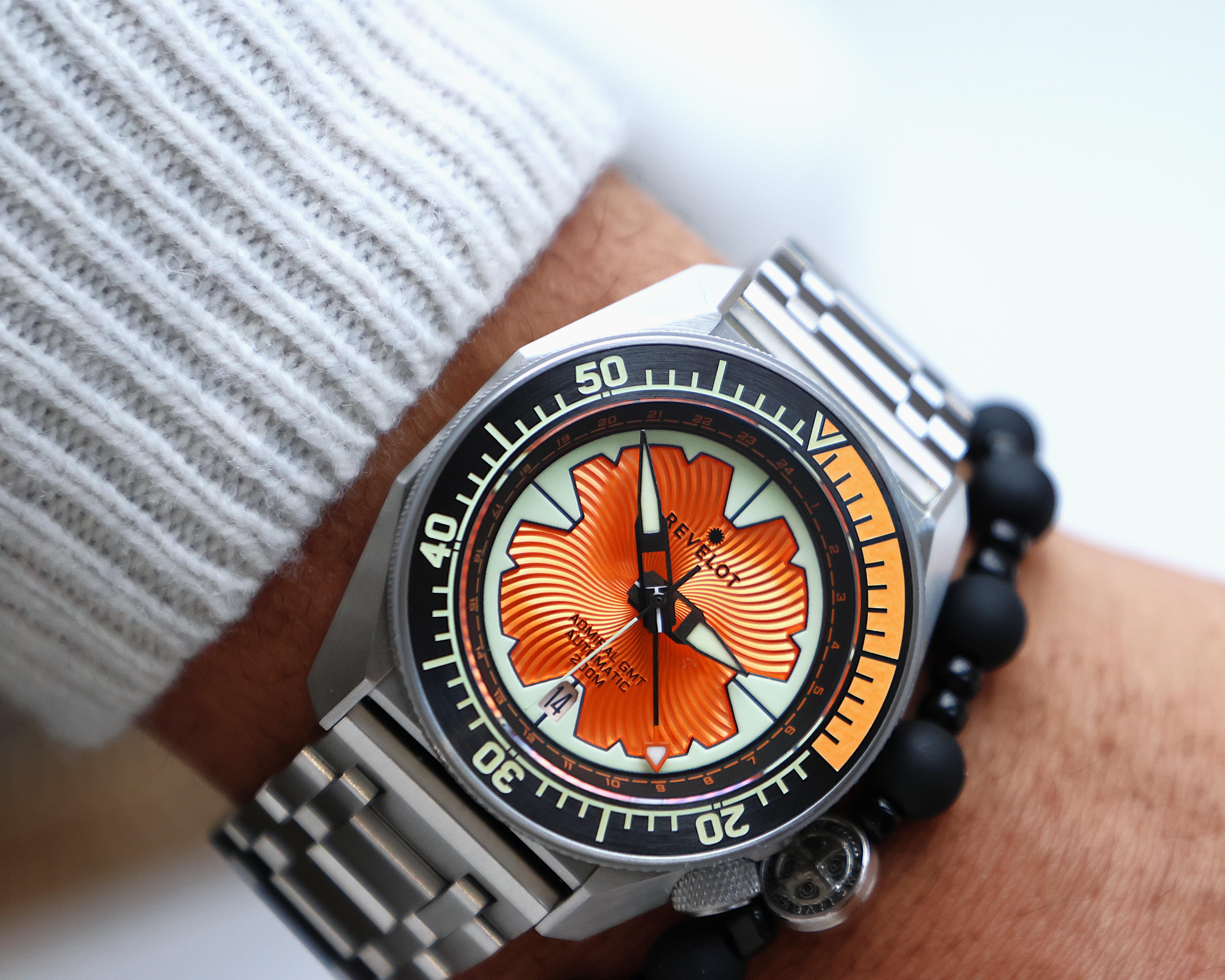 Revelot R10 Admiral GMT Molten Steel – Seiko NH34 Automatic Watch - RRP £312