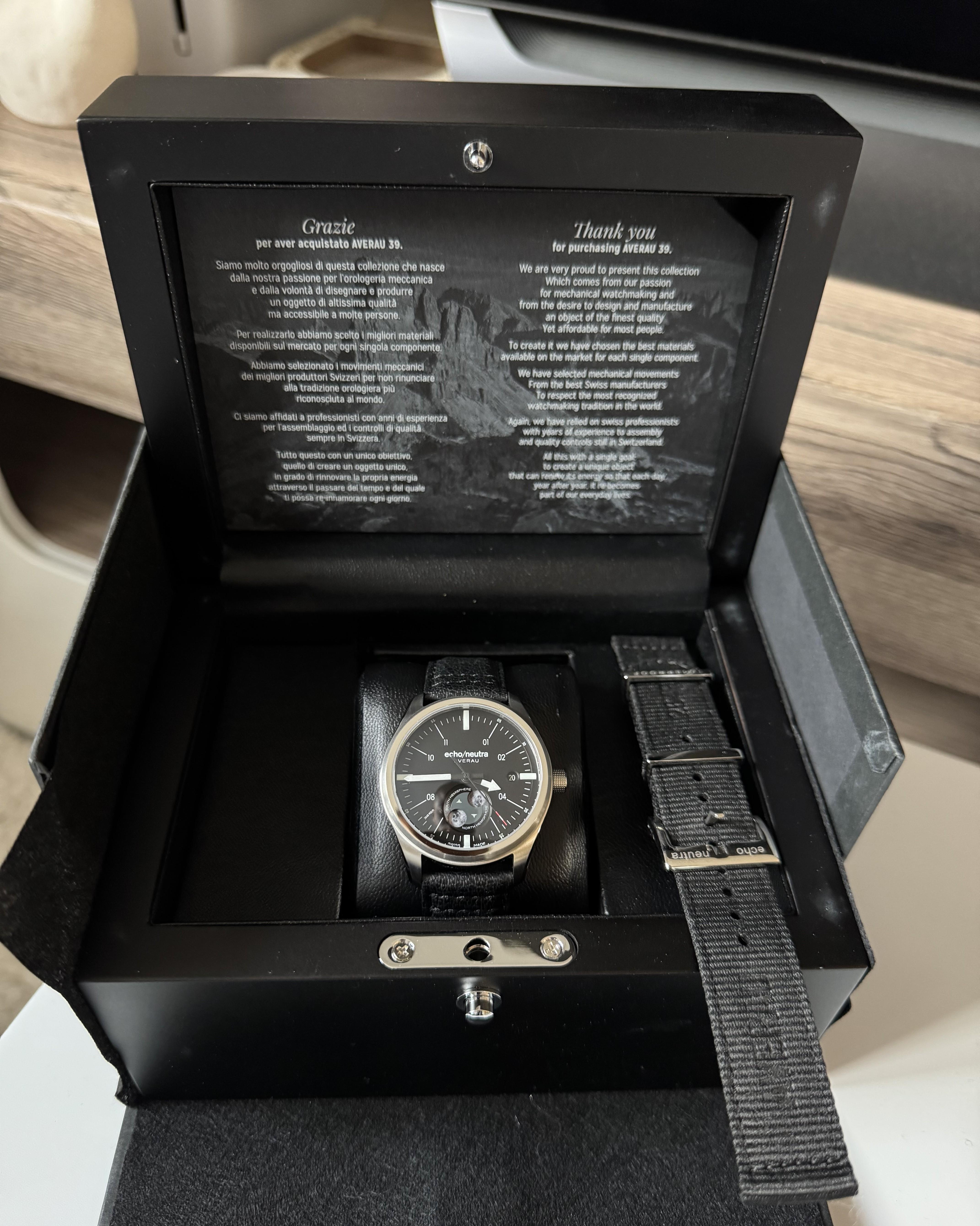 Echo Neutra Averau Moon Phase Blue 39mm Automatic Watch --