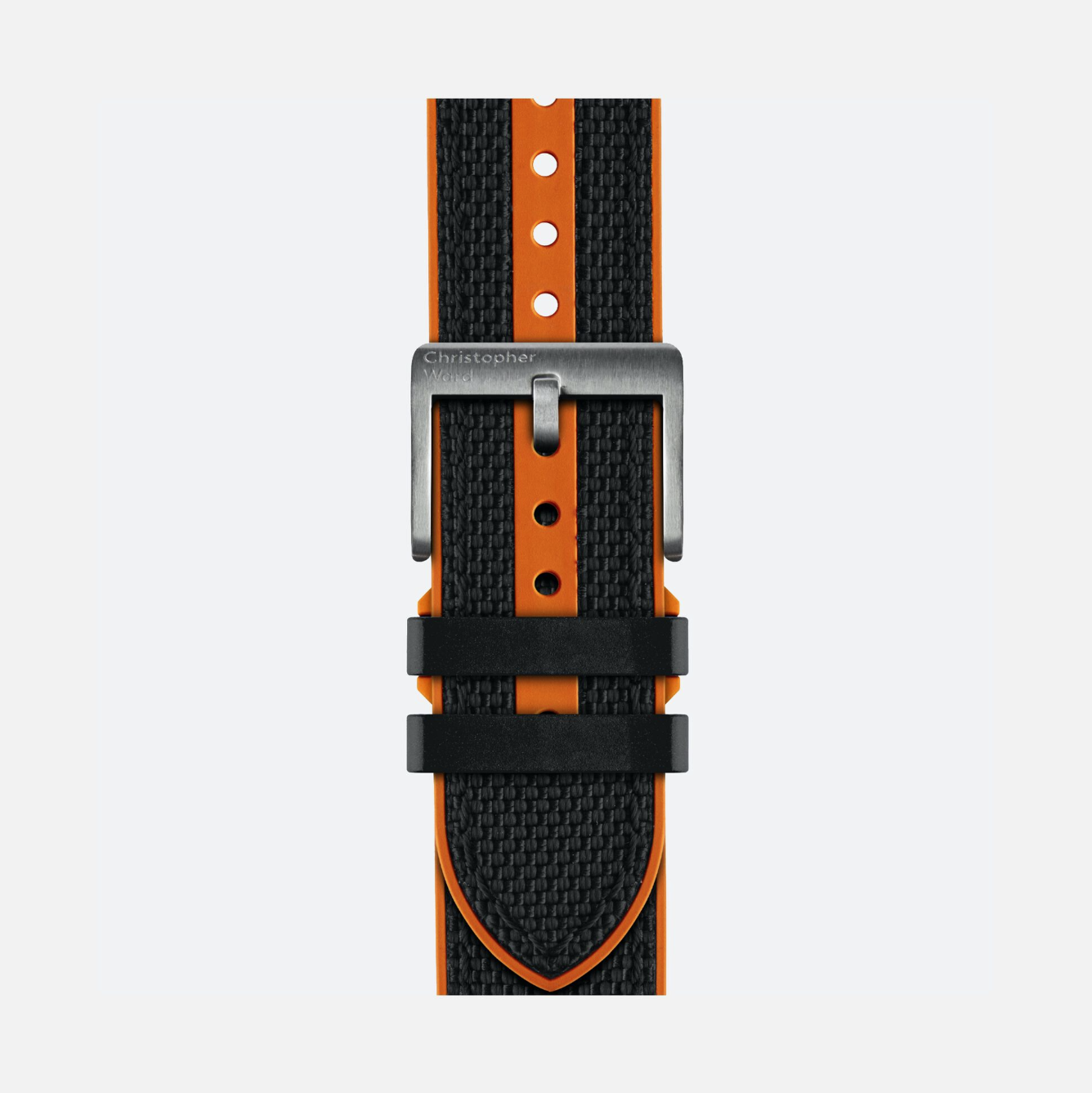Christopher Ward Strap Hybrid Rubber 22mm Black Orange